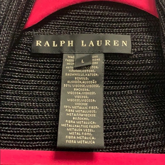 Ralph Lauren Black Label Metallic Cardigan Large - Picture 3 of 9